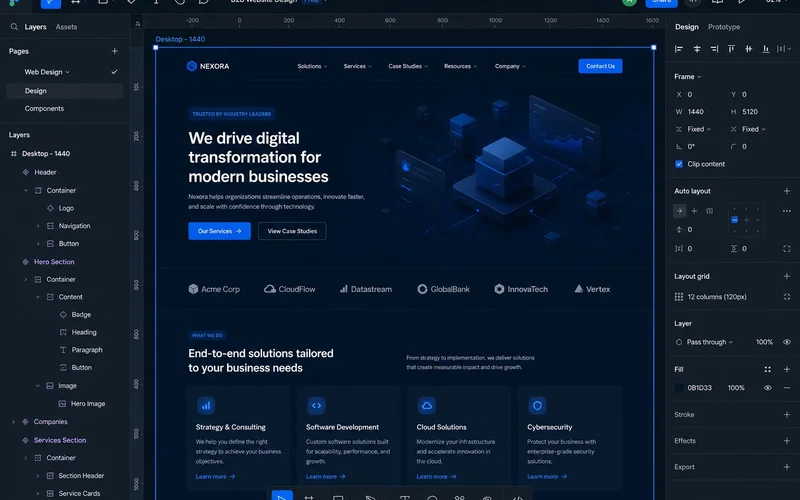 High-end UI/UX design visualization